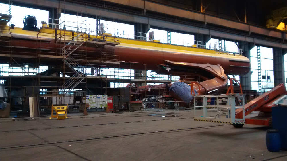 commissioning tidal device in shipyard