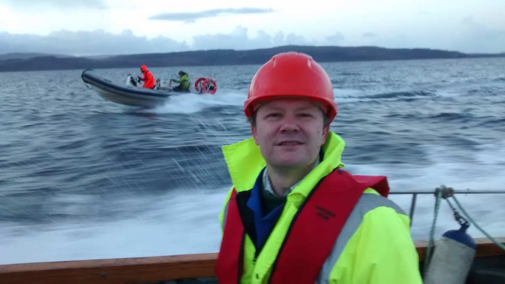 Me travelling to site on boat