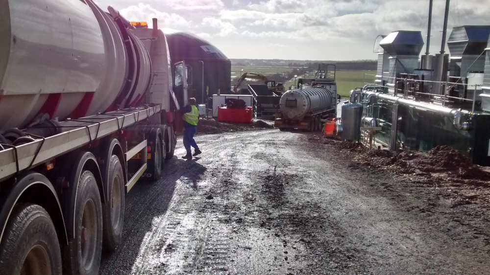 tankers at biogas plant